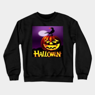 HALLOWEEN WITH WEIRD BIRD Crewneck Sweatshirt